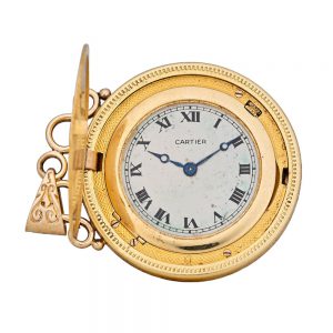 A pendant watch within an 1858 50 Franc French coin Circa 1950