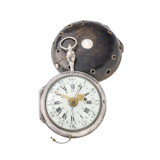A French silver quarter striking and repeating coach watch Circa 1750