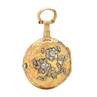 Rare French vari-colored and diamond quarter repeater Circa 1765