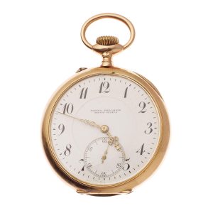 A Swiss 14 carat gold open face lever pocket watch Circa 1900