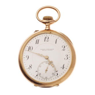 A Swiss 14 carat gold open face lever pocket watch Circa 1900