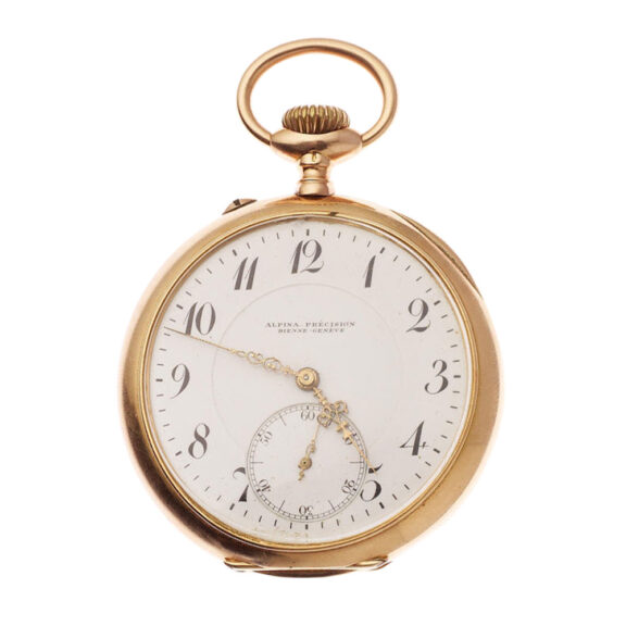 A Swiss 14 carat gold open face lever pocket watch Circa 1900