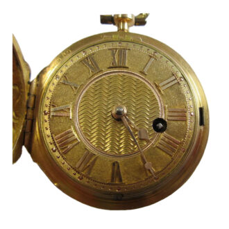 An English gold repoussé consular cased verge watch Circa 1750