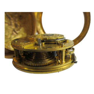 An English gold repoussé consular cased verge watch Circa 1750