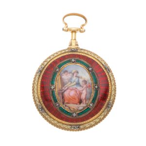 English verge with diamonds and enamel decoration Circa 1790