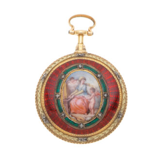 English verge with diamonds and enamel decoration Circa 1790