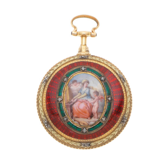 English verge with diamonds and enamel decoration Circa 1790