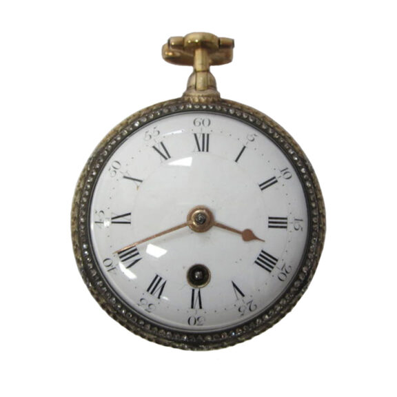 English verge with diamonds and enamel decoration Circa 1790 English verge with diamonds and enamel decoration Circa 1790