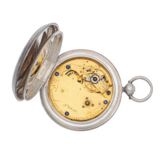 English silver hunter lever with chronometer balance Circa 1835