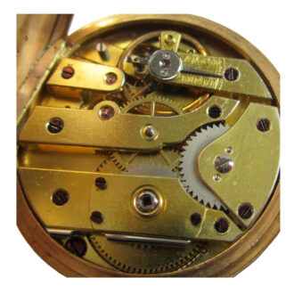 A small Swiss gold open faced cylinder pocket watch Circa 1880