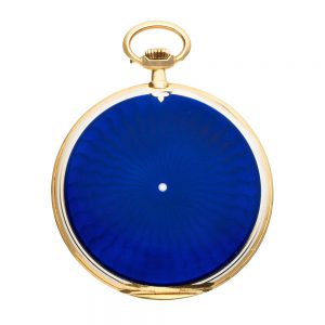 A fine slim Swiss gold and enamel open face lever Circa 1920