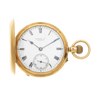An English 18 carat gold full hunter lever pocket watch Circa 1918