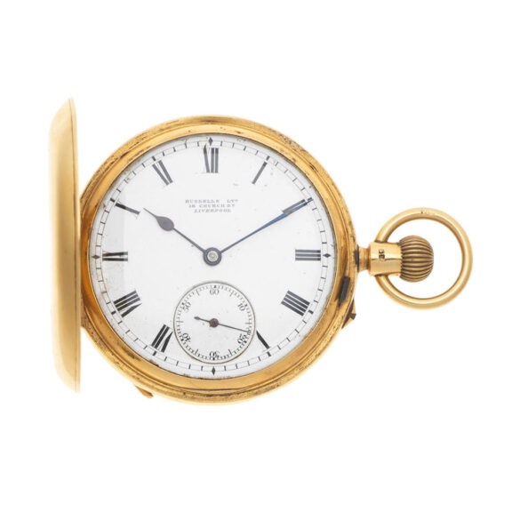 An English 18 carat gold full hunter lever pocket watch Circa 1918