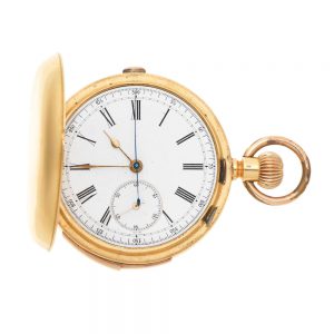 Swiss 18 carat gold repeating chronograph watch Circa 1890