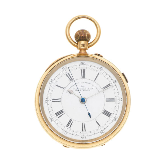 An English gold open face lever with centre seconds Circa 1900
