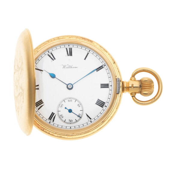 An American 18 carat gold full hunter pocket watch Circa 1914
