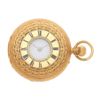 English 18k gold half hunting cased lever watch Circa 1877