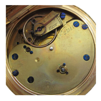 English 18k gold half hunting cased lever watch Circa 1877