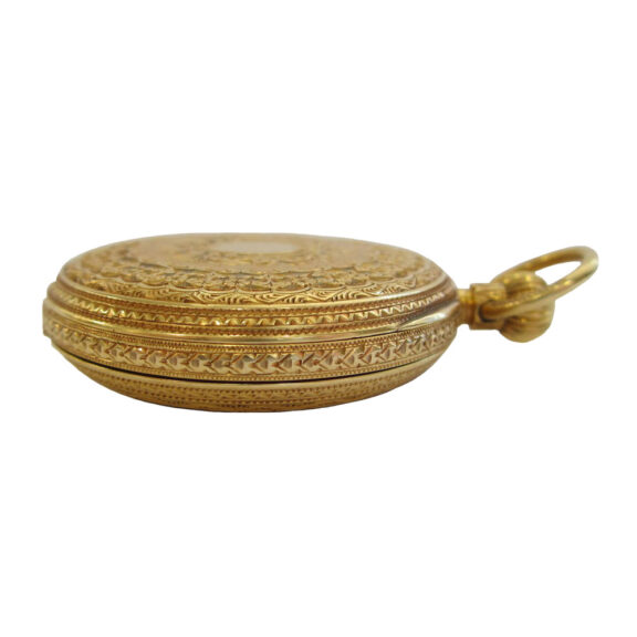 English 18k gold half hunting cased lever watch Circa 1877 English 18k gold half hunting cased lever watch Circa 1877