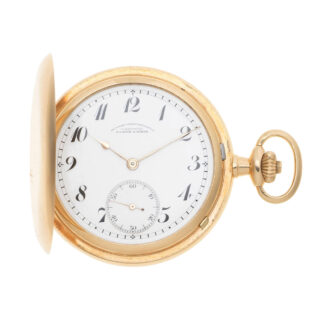 A German 14 carat gold full hunter lever pocket watch Circa 1900