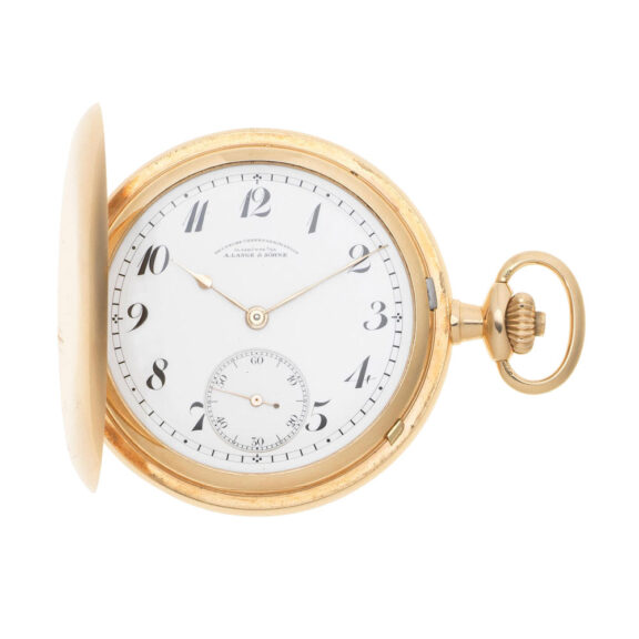 A German 14 carat gold full hunter lever pocket watch Circa 1900