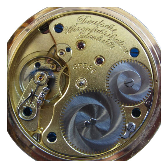 A German 14 carat gold full hunter lever pocket watch Circa 1900 A German 14 carat gold full hunter lever pocket watch Circa 1900