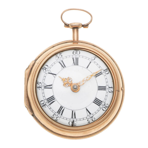 A gilt metal pair cased verge pocket watch Circa 1770
