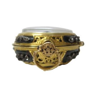 English gold, agate and diamond set pair cased verge Circa 1750