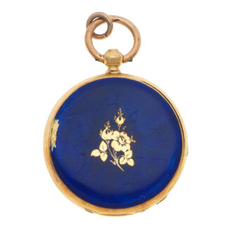 French gold open face cylinder with enamel decoration Circa 1840