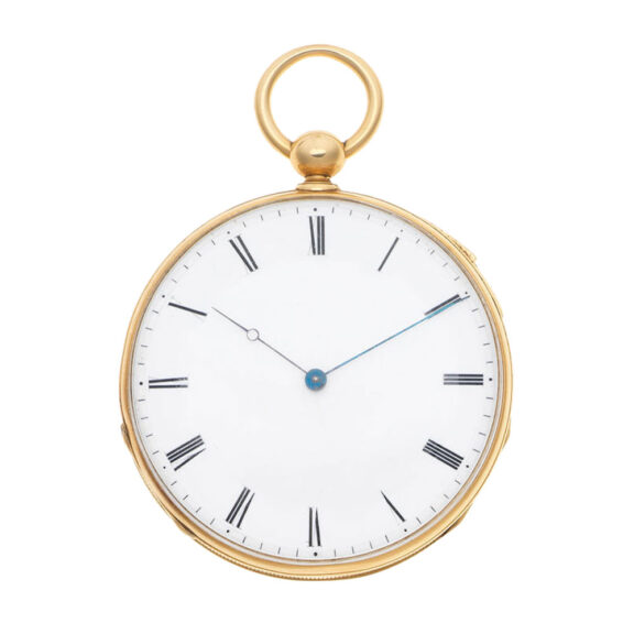 A French 18 carat gold open faced quarter repeater Circa 1830