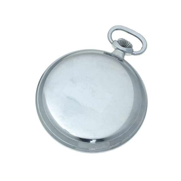 A Swiss stainless steel open faced lever pocket watch Circa 1940 A Swiss stainless steel open faced lever pocket watch Circa 1940