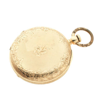 A Swiss gold key wind full hunter lever pocket watch Circa 1880