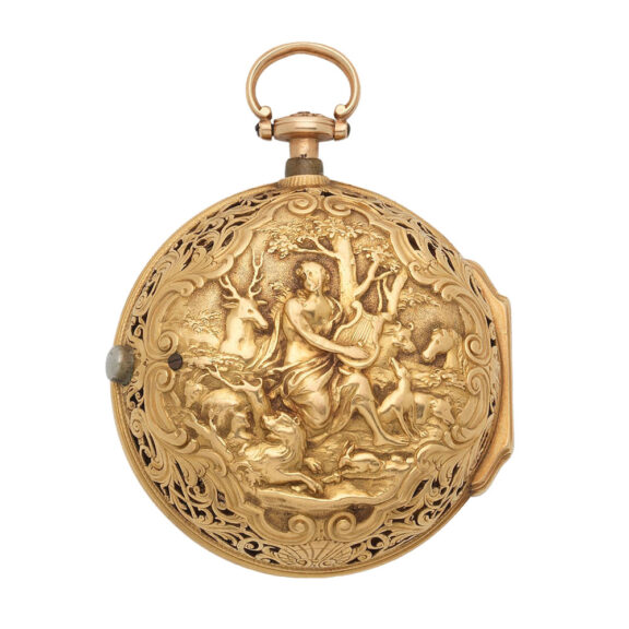 English gold repoussé repeating verge Circa 1720