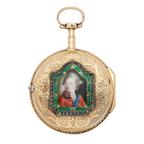 French verge watch with enamel miniature portrait Circa 1790