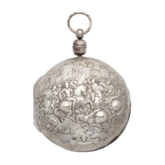 Large English plated brass coach watch Circa 1710