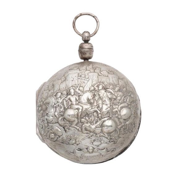 Large English plated brass coach watch Circa 1710