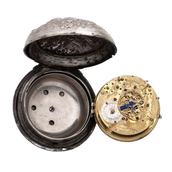Large English plated brass coach watch Circa 1710 Large English plated brass coach watch Circa 1710