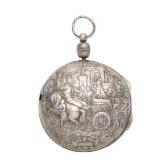 Large English plated brass coach watch Circa 1710