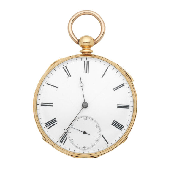 English gold quarter repeating lever watch Circa 1860