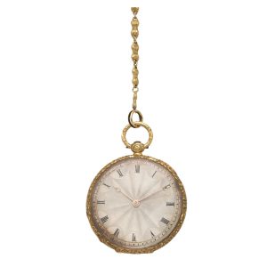 French 18 carat gold open faced pocket watch Circa 1850