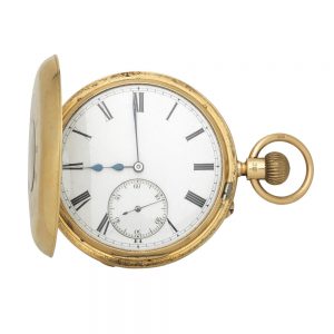 English gold half hunter pocket watch Circa 1890