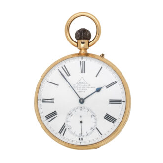 English gold open faced lever watch Circa 1879