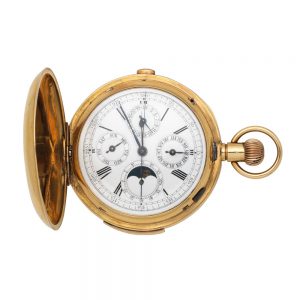 Repeating triple calendar with moon phase Circa 1868