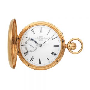 English 18 carat gold half hunter watch Circa 1930