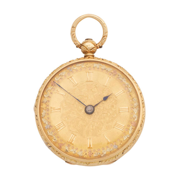 English 18 carat gold open faced lever watch Circa 1837