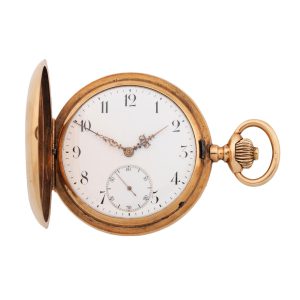 Swiss 14 carat gold full hunter pocket watch Circa 1890