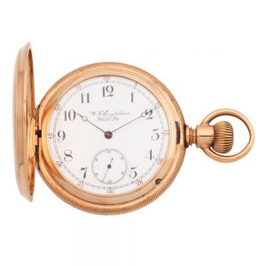 American 14 carat gold full hunter pocket watch Circa 1910