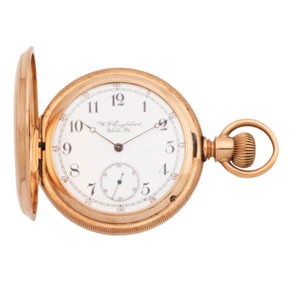 American 14 carat gold full hunter pocket watch Circa 1910