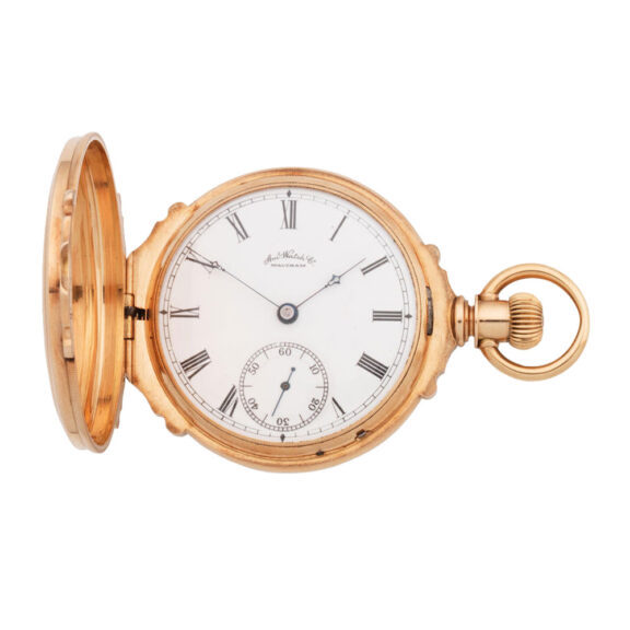 American 14 carat gold full hunter pocket watch Circa 1890