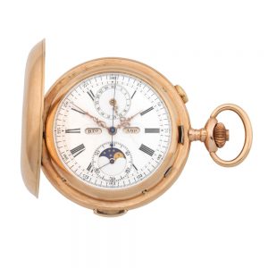 Swiss repeating chronograph with moon phase Circa 1895